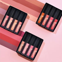 Load image into Gallery viewer, TEAYASON 4pcs/set Women's Fashion Liquid Lipstick Set Lipgloss Nude Makeup Matte Velvet Lip Glosses Red Natural Moisturizer
