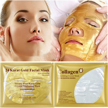 Load image into Gallery viewer, 24K Gold Collagen Face Mask Crystal Gold Collagen Facial Masks Moisturizing whitening Anti-aging Skin Care Korean Cosmenics mask
